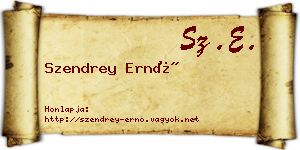 Szendrey Ernő névjegykártya